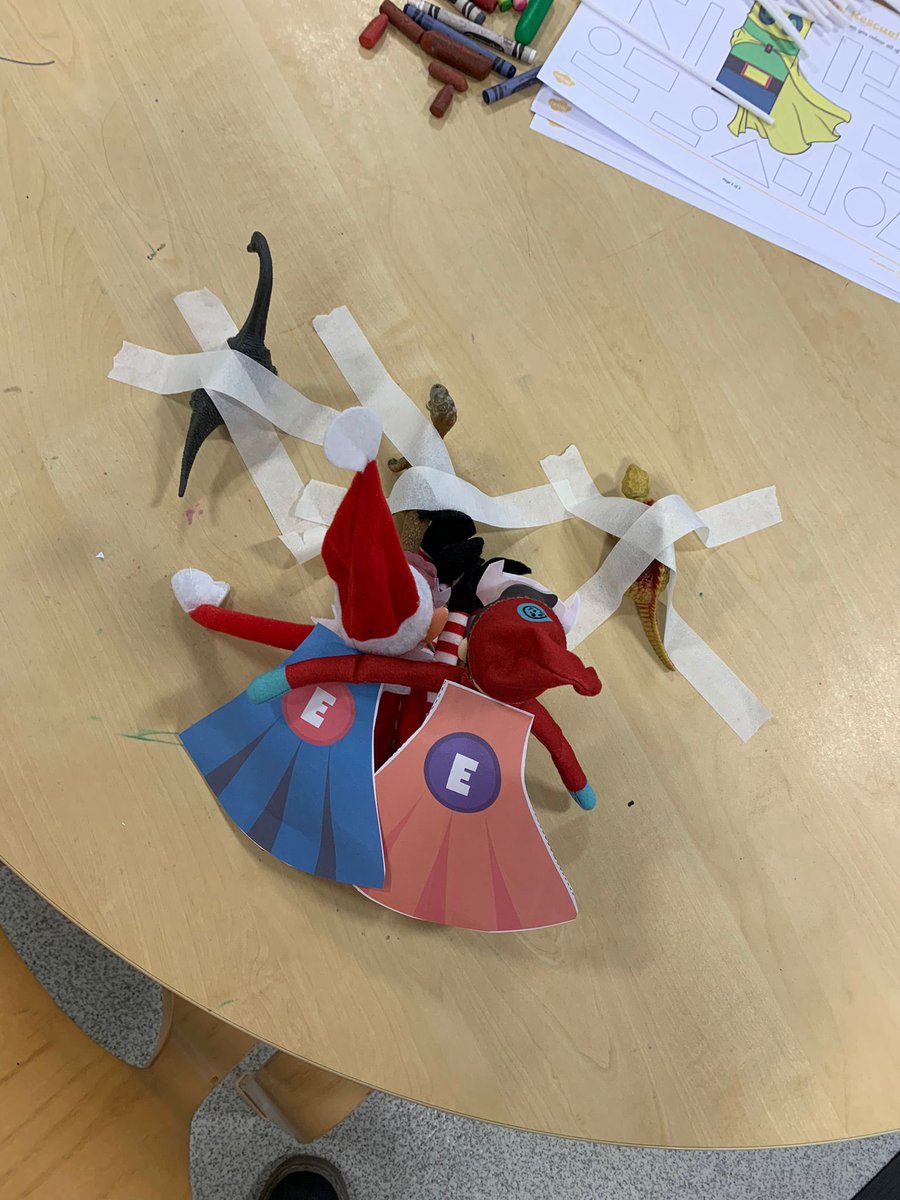 StanleyGrovePA's tweet photo. Oh no! Can the elves save the dinosaurs before we start maths?#superelf #eyfs #BrightFuturesElfEscapades #BrightFuturesFestiveFun https://t.co/qDYEMyXFdp