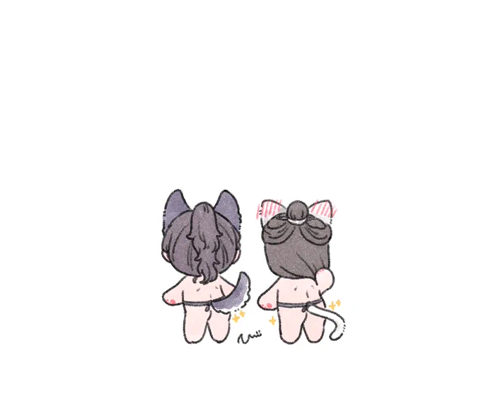 燃晩ぬいの…晩寧ちゃんも髪の毛上げたら同じなのかな🐶🐱 