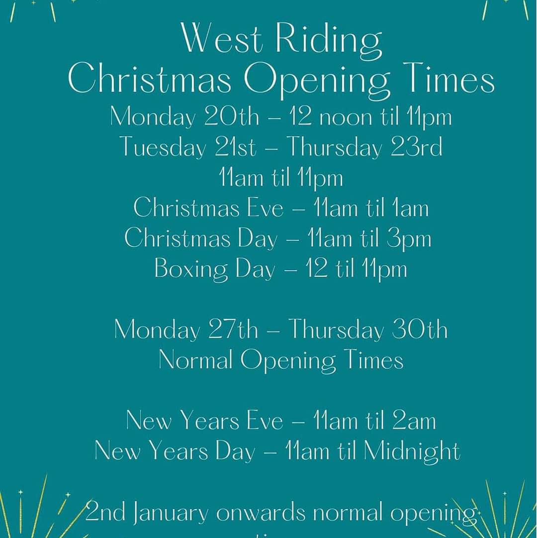 Christmas opening times.