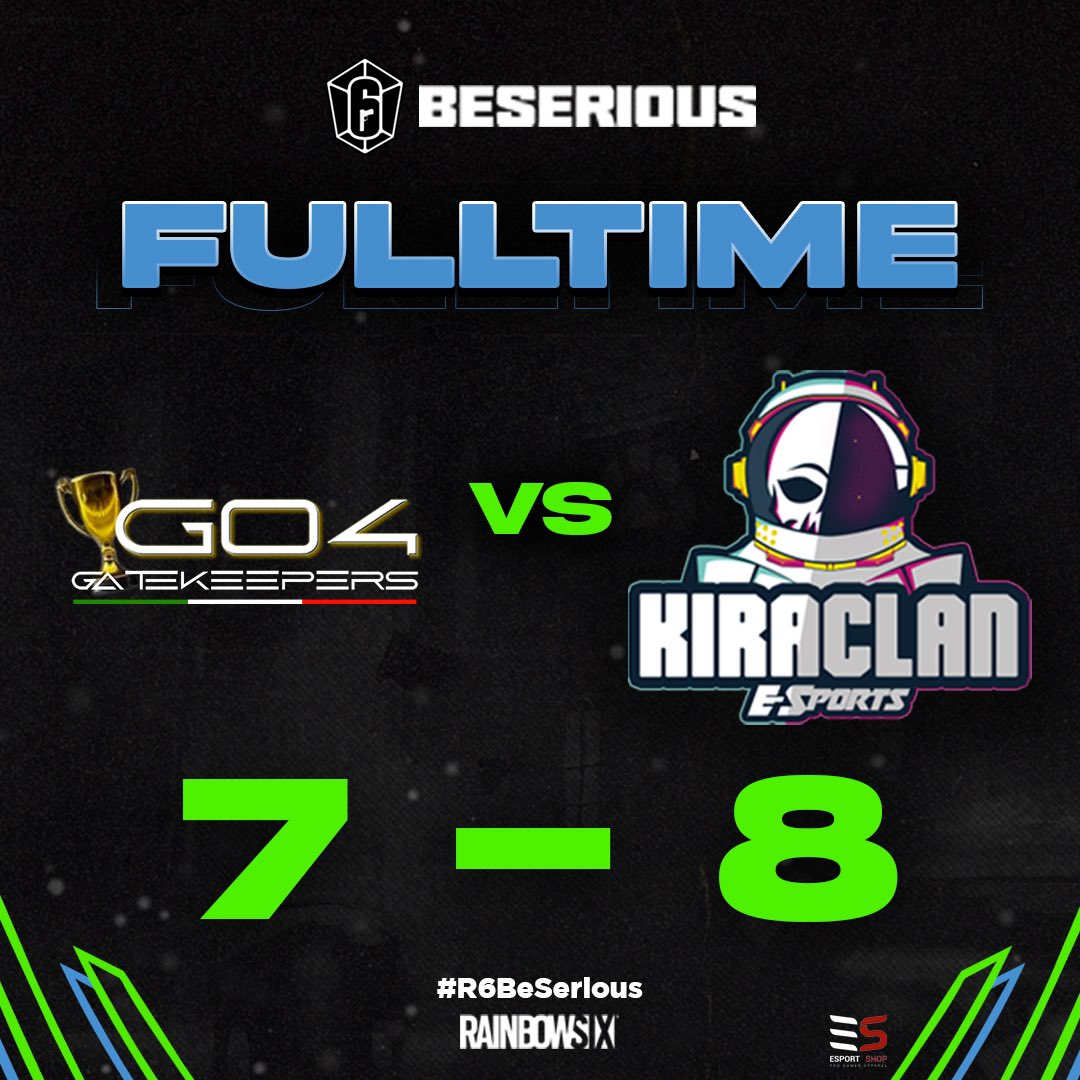KiraClaneSports's tweet photo. Prima vittoria nella #R6BeSerious all’overtime per 8-7 contro i #Go4GateKeepers😍💪

GG agli avversari 🔥

#WEAREKIRACLAN 😈 https://t.co/TymLXGauBD