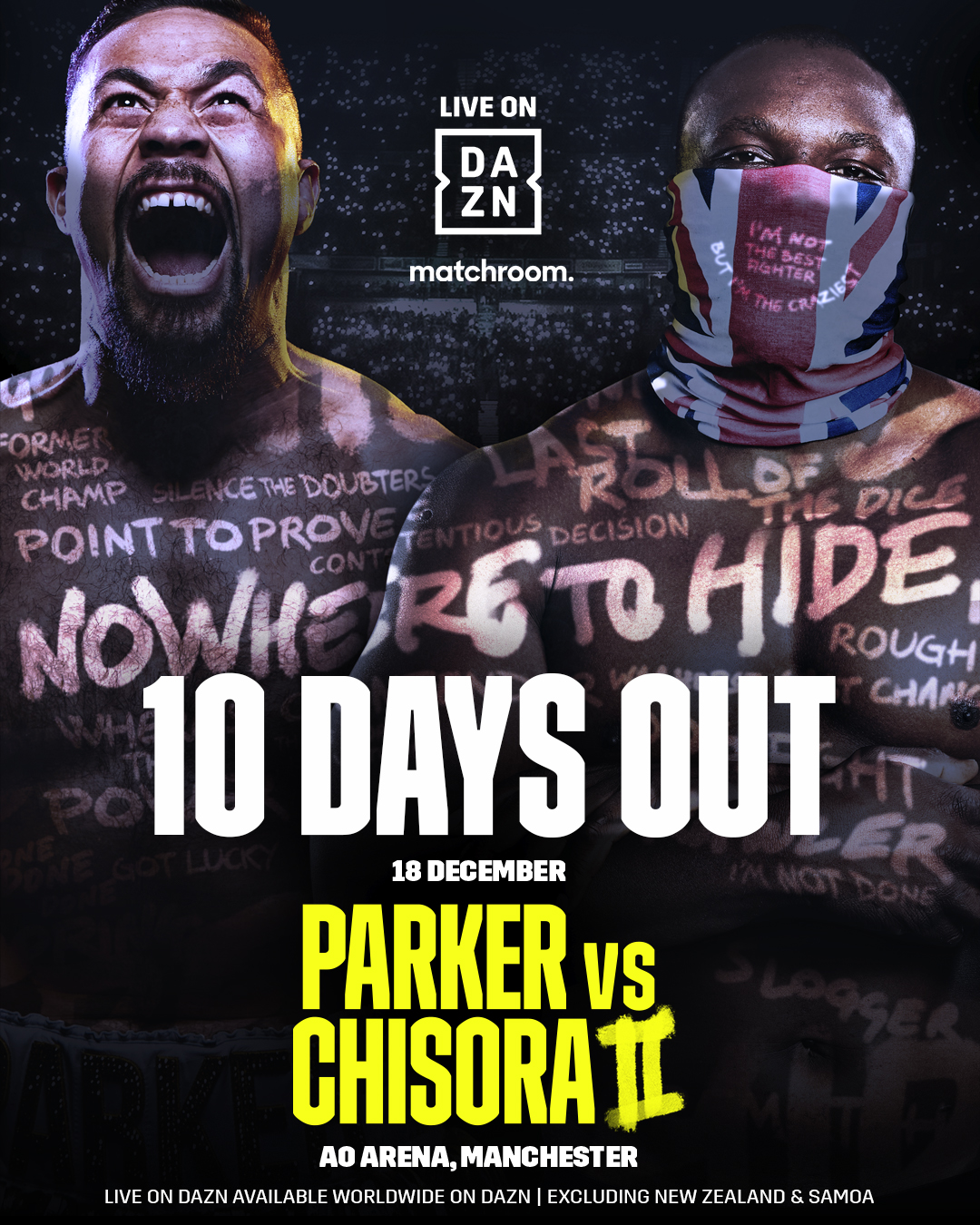 Dazn Boxing Days Out From Parkerchisora2 Joeboxerparker Derekwarchisora 𝐃𝐞𝐜𝐞𝐦𝐛𝐞𝐫 𝟏𝟖 𝐋𝐈𝐕𝐄 𝐨𝐧 𝐃𝐀𝐙𝐍 T Co 4dy0tcy1jm Twitter