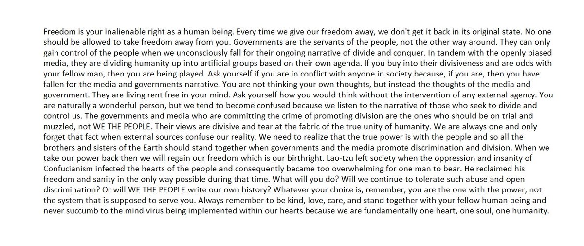 JasonGregory33's tweet photo. Freedom is your inalienable right as a human being. #freedom https://t.co/GaEQPjXmbX