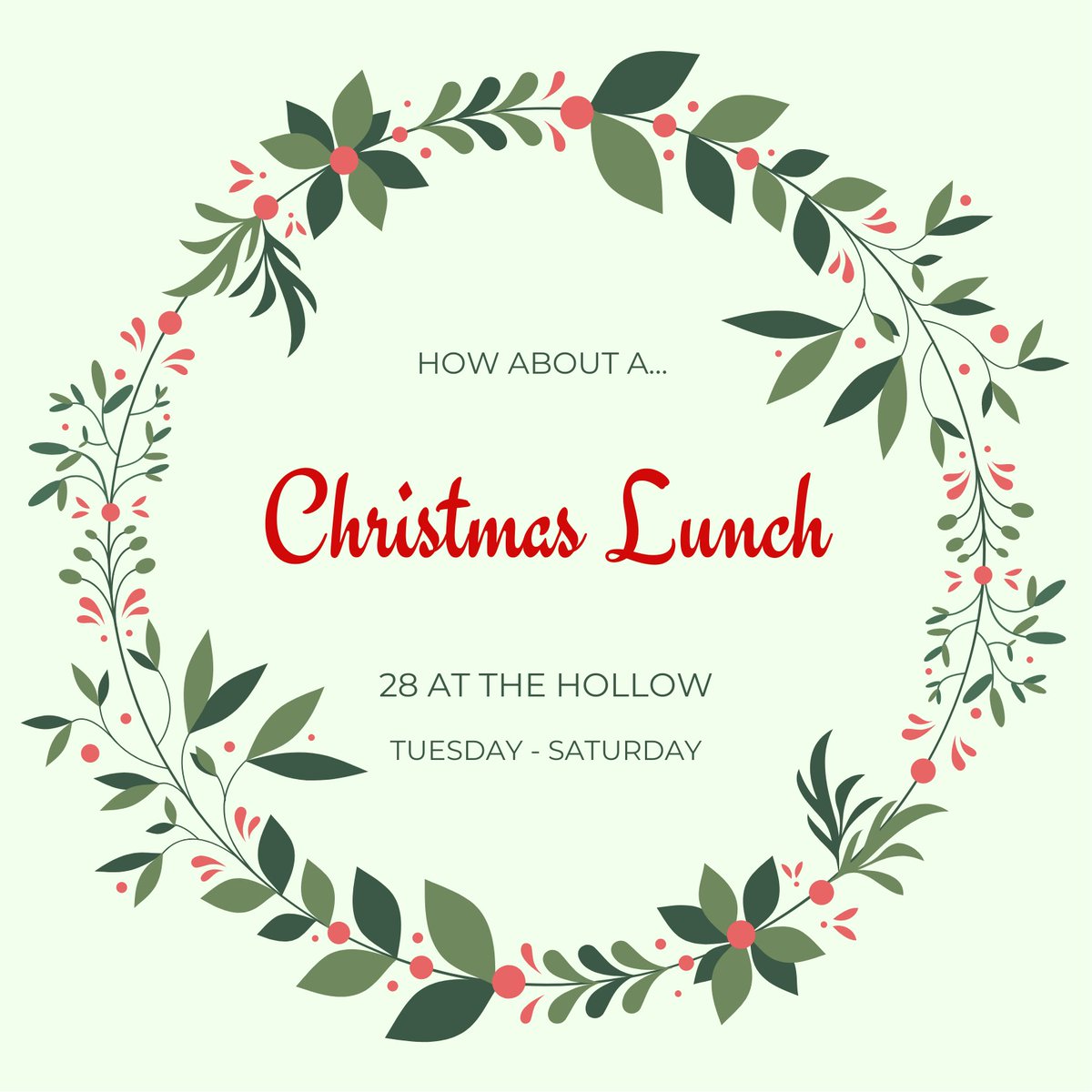 Christmas Lunch at 28. How does that sound? Check out our menu. Open Tuesday to Saturday for lunch and dinner.