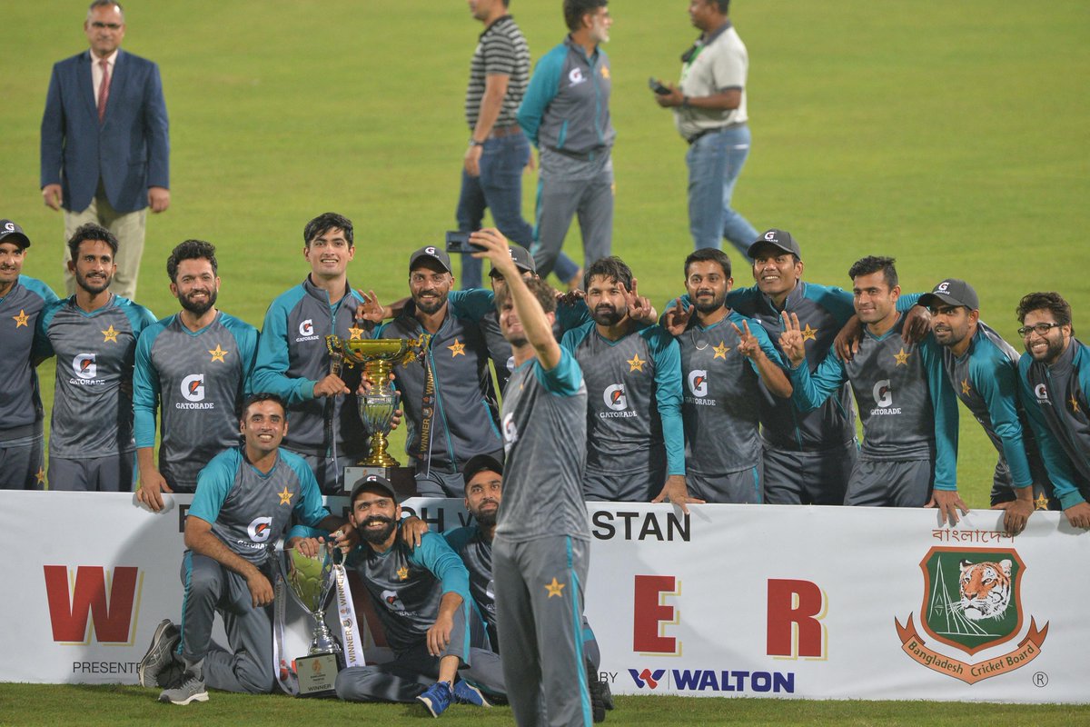 ICC's tweet photo. A victory selfie taken by none other than @iShaheenAfridi 🤳

#BANvPAK | #WTC23 https://t.co/1sBECYyE6S