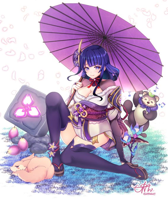 きつねとたぬきと将軍と。
#原神
#GenshinImpact #RaidenShogun 