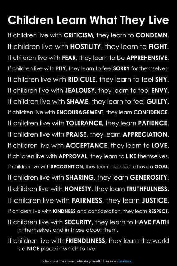 Children Learn What They Live…
#maslowbeforebloom