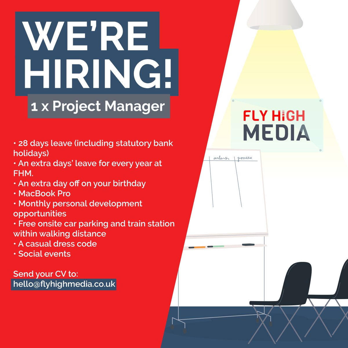 We are hiring!

Visit our website for more details -> flyhighmedia.co.uk/project-manage…