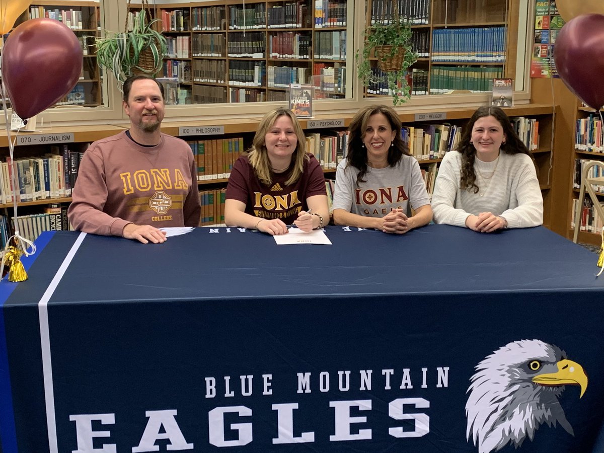 BMSDAthletics's tweet photo. Today we had Katherine Sarnes signing her Division 1 Letter Of Intent to swim at Iona College. Congratulations Katherine. BM Proud!! https://t.co/AvlR4XFEWW