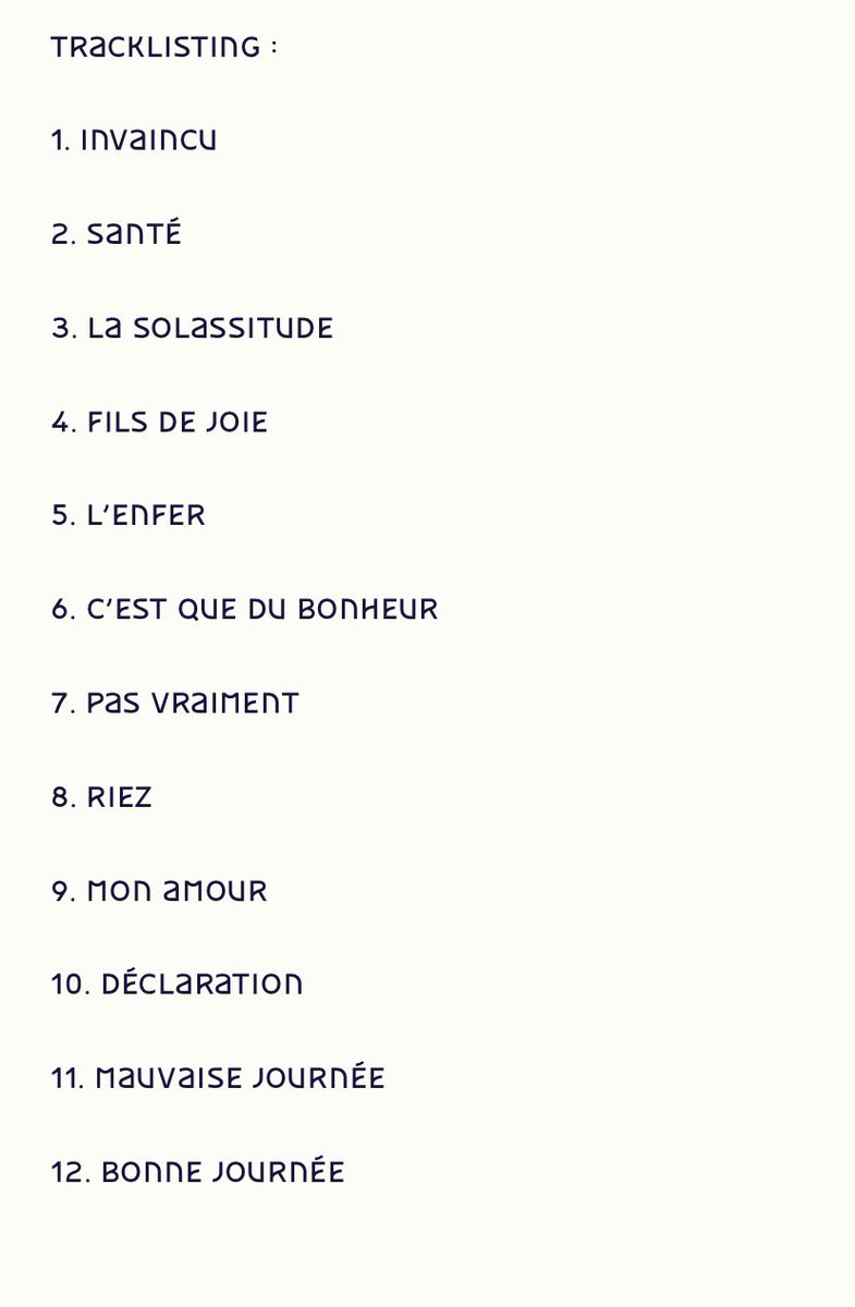 DreAmAndCo's tweet photo. Le 04 mars 2022 sort le nouvel album de @Stromae voici la Tracklisting #stromae #multitude https://t.co/n0y72Cm298