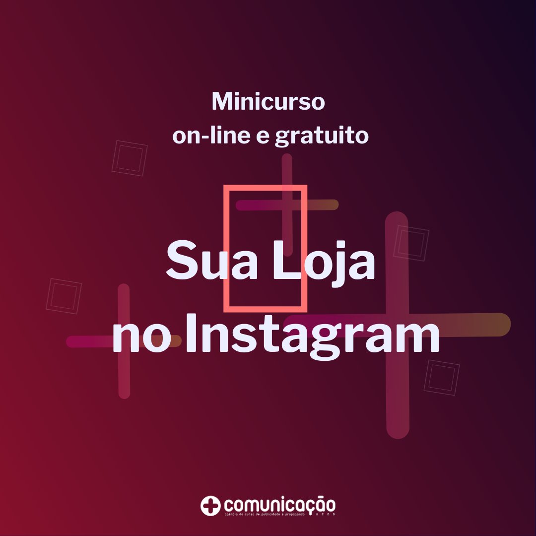 ppucdb's tweet photo. Ministrado pelo prof. @gabrielferraciolli, nosso terceiro minicurso on-line e gratuito vai te ajudar a criar uma loja no Instagram.

Acesse em https://t.co/5iGayHl7hI

#ppucdb #ucdb https://t.co/s9m37a1dga
