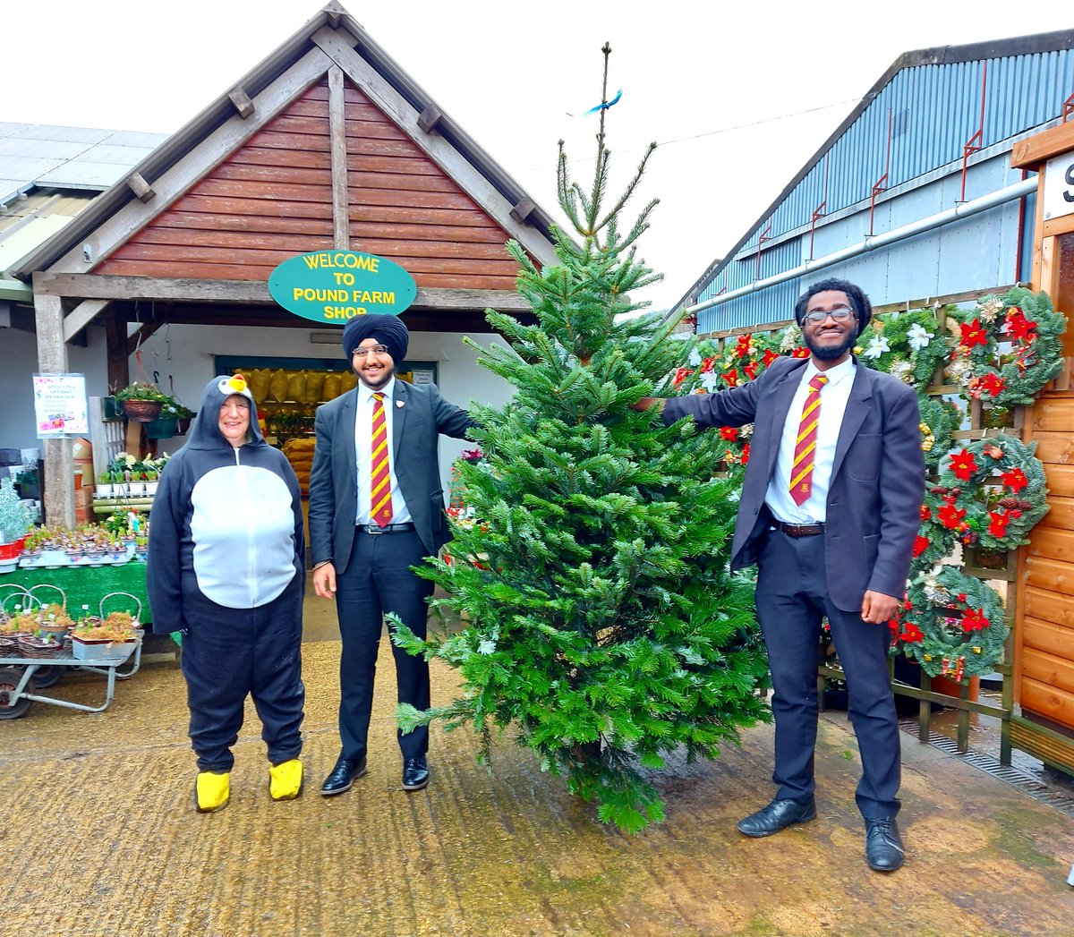 TheCryptSchool's tweet photo. Huge thanks to Pound Farm Shop for kindly gifting us another beautiful tree this year - good choice Harvind and Donu!🎄 #CryptChristmas https://t.co/gx5XHq4CMH