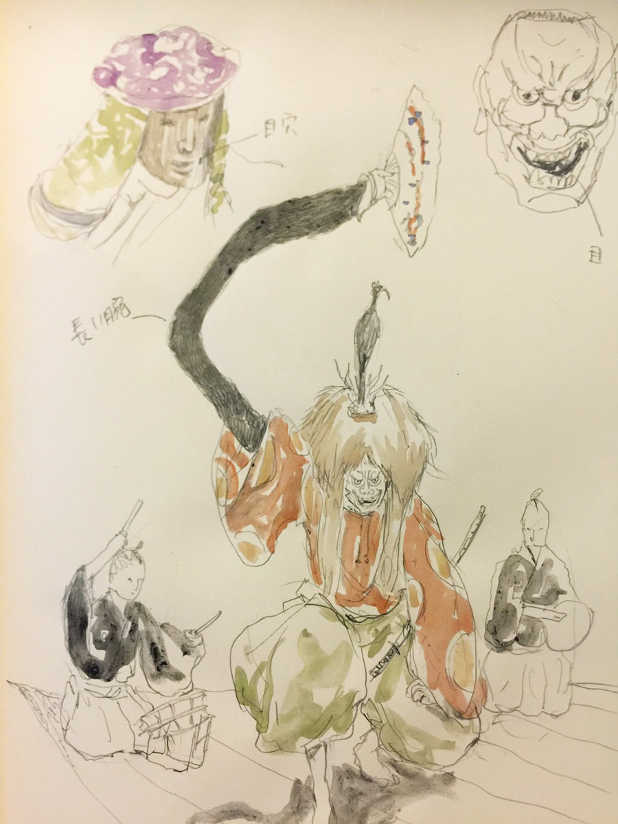 松本大洋複製原画イラスト掛け軸「犬王」 犬王」ロングヒット記念！ 劇場アニメーション「犬王」松本大洋