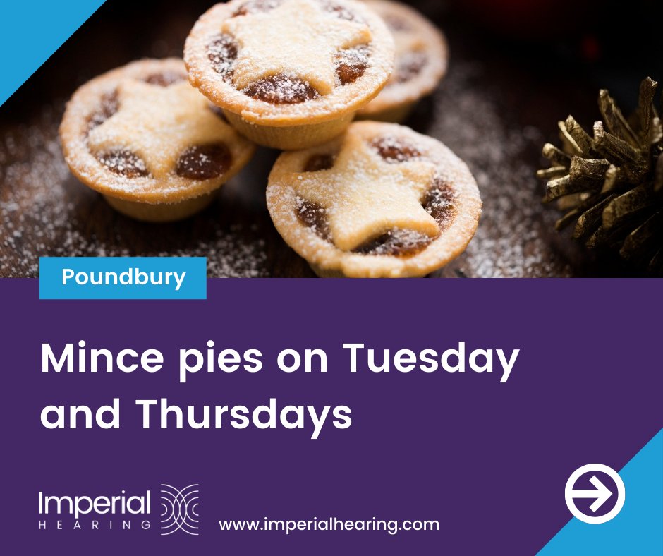 Throughout December on audiology days – Tuesday and Thursday - we are offering complimentary coffee and mince pies in our Poundbury clinic. Delicious!