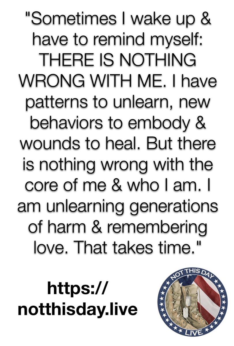 NotThisDayLive's tweet image. Patterns to unlearn. New behaviors to embody. Wounds to heal. Unlearning generations of harm.

The Emotion Code can help. Free for Veterans. Zoom Sessions. Book a session to learn more.
notthisday.live