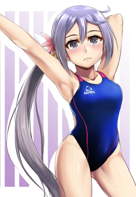 「one-piece swimsuit very long hair」 illustration images(Latest)