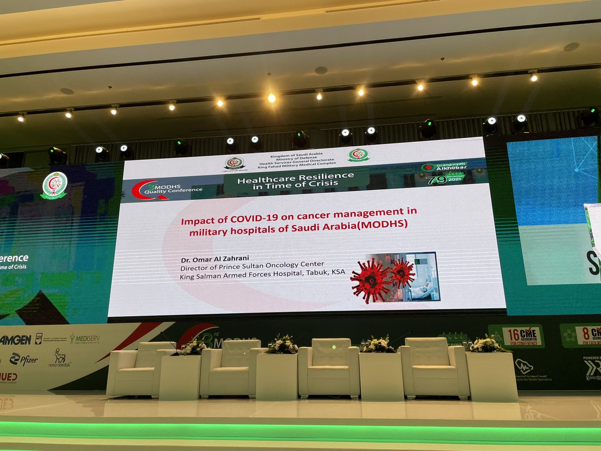 noura4's tweet photo. Impact of Covid-19 on Cancer patient management in Military Hospitals by Dr omar Alzahrani #3rd_MODHS_Quality_Conference https://t.co/rVcakDx0Wn