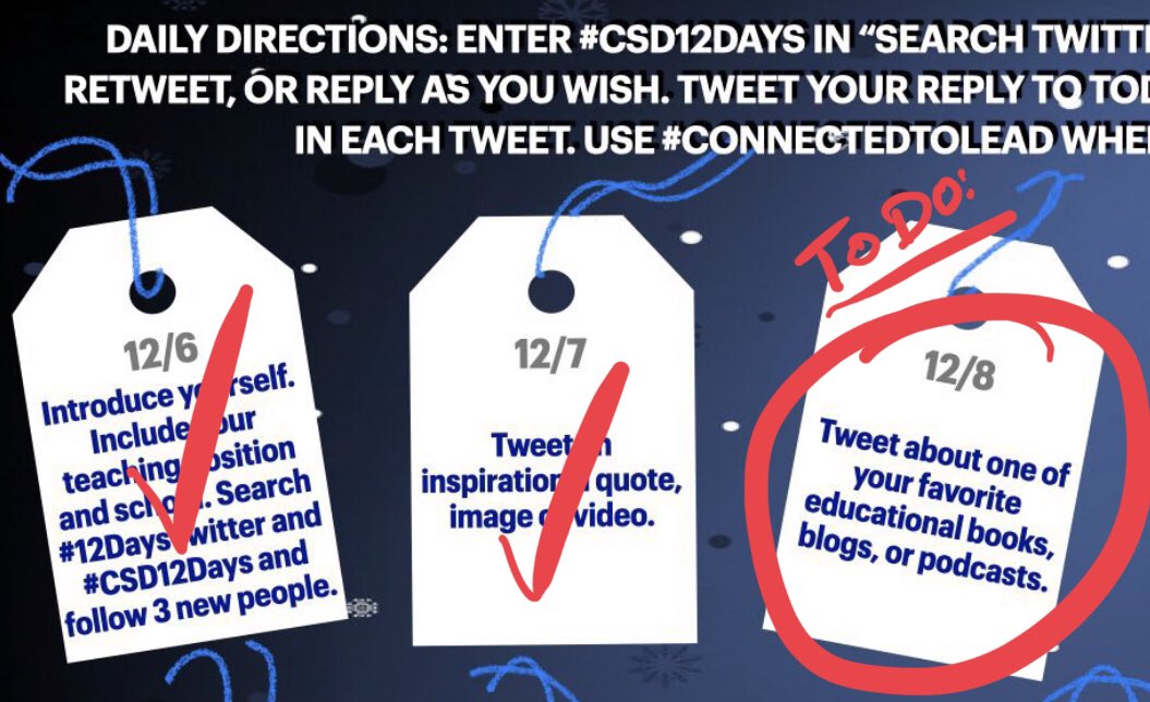 KitKatEDU's tweet photo. Have you done Day 1 &amp; 2 of #CSD12Days’s #12DaysofTwitter? 

TODAY is DAY 3! Don’t forget to share.😊 #@GoogleForEdu #AppleEdu #sced #teachSC #loveSCschools #ConnectedtoLEAD #educoach #edchat #ETCoaches #ForTheLoveOfLearning #edtech #edtechcoaches https://t.co/L93T9Yatlf