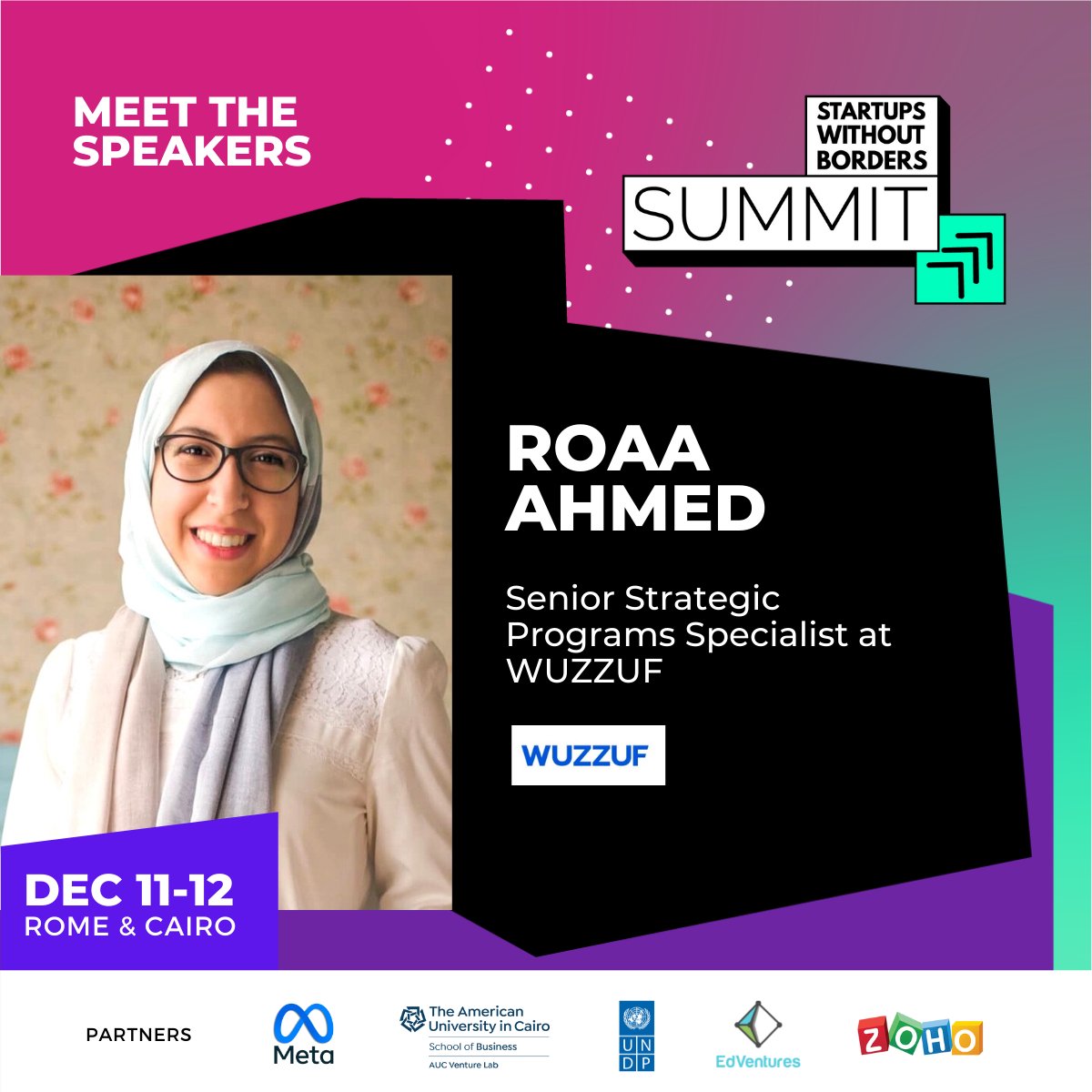 startupswb_com's tweet photo. MORE AWESOME SPEAKERS TO ANNOUNCE! 🎉
We're super excited to present Randa El Biecy, Roaa Ahmed, Tarek Nour, and Amir Hany, at Botme, as some of our astounding speakers at the Summit.
Get your ticket now! https://t.co/LQ7gwFSv37
#swbsummit2021 #speakers https://t.co/jRZ8vAQF00