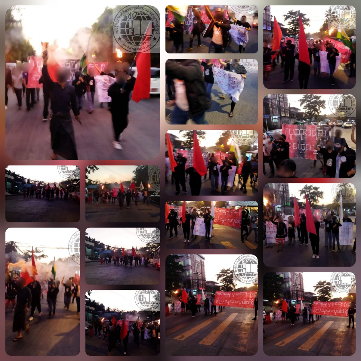 Although the environment is getting darker and the terrorists are becoming more inhumane, the revolutionary youths from the collective of Students Unions in Yangon bravely showed that revolution will not disappear until dictatorship is overthrown 🔥
 
#Dec8Coup