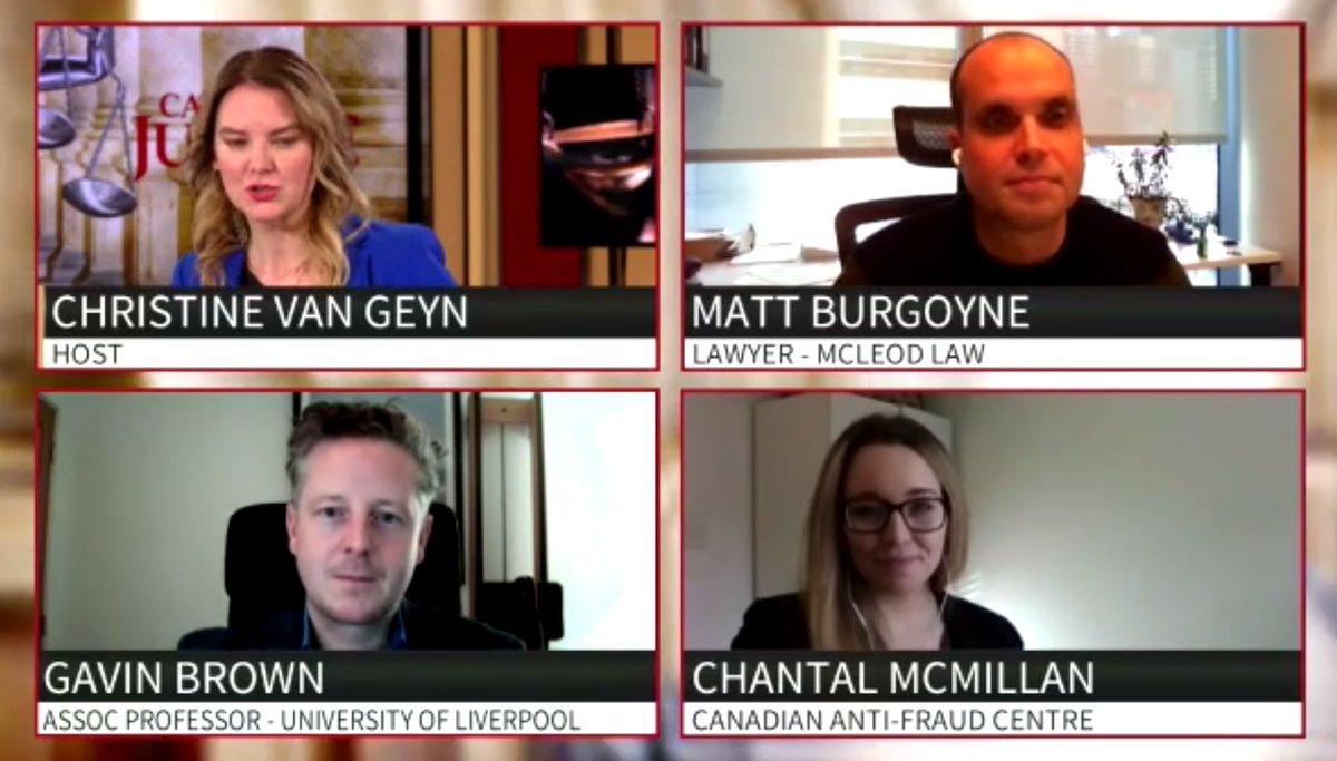 Gavin S Brown (@gavinb_finance) on Twitter photo Discussing #bitcoin #btc and #cryptocurrency scams with <a href="/cvangeyn/">Christine Van Geyn</a>, <a href="/BurgoyneMatt/">Matt “Bitcoin” Burgoyne</a> and Chantal McMillan on <a href="/CanadaJusticeTV/">Canadian Justice</a>, <a href="/TheNewsForum_/">The News Forum</a>.
#fintech #knowledgeexchange on behalf of <a href="/LivUni/">University of Liverpool</a> <a href="/UoLManSchool/">UoL Management School</a> <a href="/livuniHSS/">Humanities & Social Sciences @ Uni of Liverpool</a> <a href="/livuninews/">University of Liverpool News</a>
thenewsforum.ca/series/canadia… Discussing #bitcoin #btc and #cryptocurrency scams with <a href="/cvangeyn/">Christine Van Geyn</a>, <a href="/BurgoyneMatt/">Matt “Bitcoin” Burgoyne</a> and Chantal McMillan on <a href="/CanadaJusticeTV/">Canadian Justice</a>, <a href="/TheNewsForum_/">The News Forum</a>.
#fintech #knowledgeexchange on behalf of <a href="/LivUni/">University of Liverpool</a> <a href="/UoLManSchool/">UoL Management School</a> <a href="/livuniHSS/">Humanities & Social Sciences @ Uni of Liverpool</a> <a href="/livuninews/">University of Liverpool News</a>
thenewsforum.ca/series/canadia…