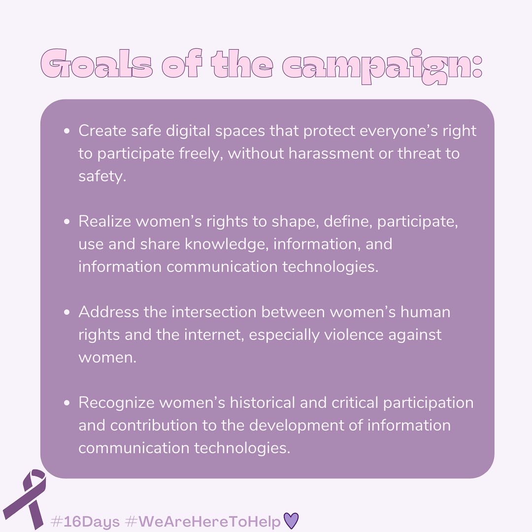 If you or someone you know is looking for helpful strategies to deal with technology-facilitated abuse, please visit takebackthetech.net/about 
 
#16Days #16DaysofActivism