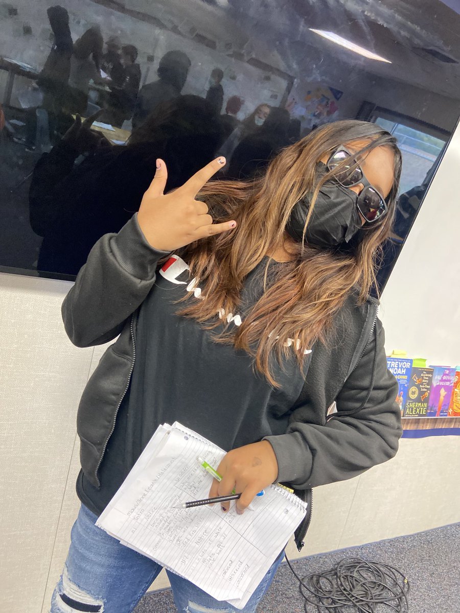 Julieta inspires me. Her perspective on literature is always fresh and new. She challenges me to read more ❤️. Sunglasses in class… that’s always cool 😂. #bsdgratitude #bmsisthebest