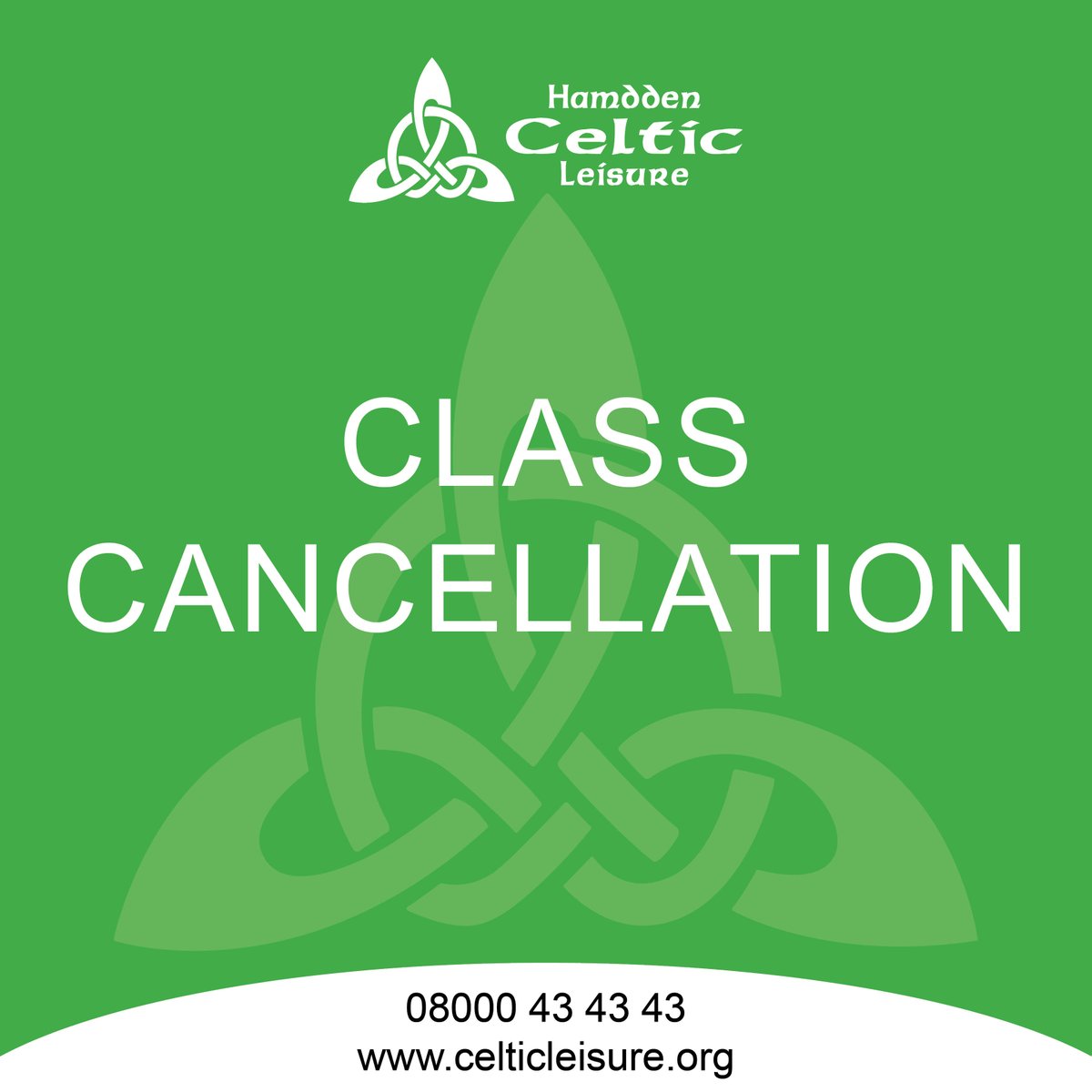 Class Cancellation this weekend.

Saturday 11th both Body Pump and HIIT classes are cancelled.

Sunday Circuits and Abs classes will be cancelled throughout December and will start back in the new year also.

We apologise for any inconvenience this may cause.