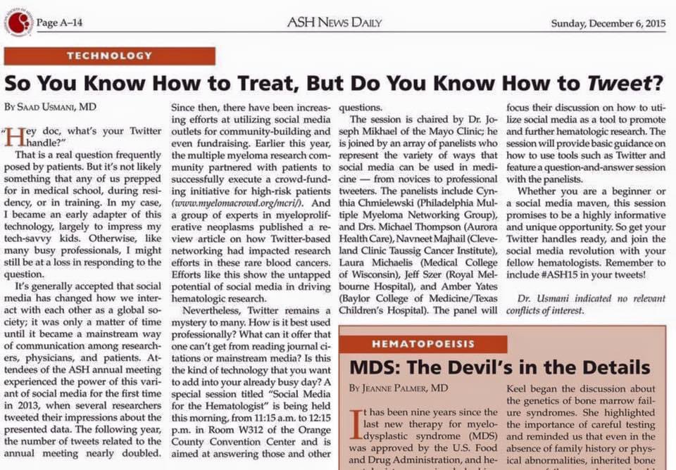 MyelomaTeacher's tweet photo. #ASHMemories To Tweet or not to Tweet #ASH21 #MMSM #HealthTreeMM https://t.co/sdaUWbRjf0