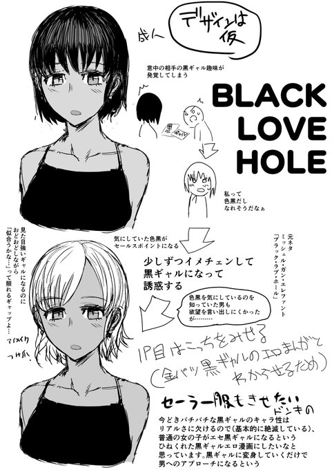 noteにも載せますが、黒ギャルエロ漫画の企画書はこんな感じでした シンプル https://t.co/S2dBqermus 