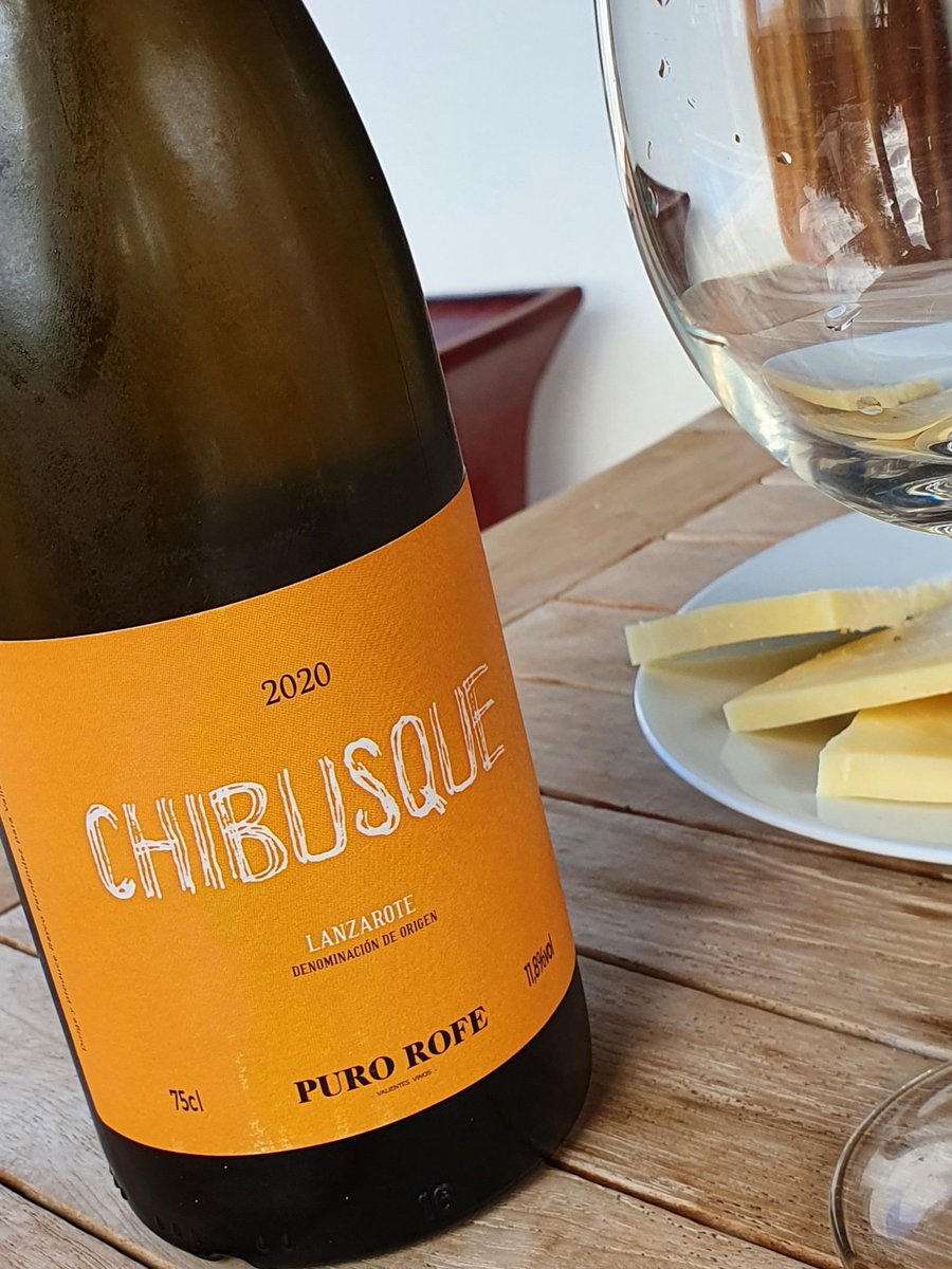 Impressed by Lanzarote wines. This, the most trendy and ambitious, &amp; very good: flinty and vibrant from 100-year-old Diego vines, organic farmed on black volcanic sand over clay at 300m. foot trodden in stone lagars, natural yeast ferment in Manzanilla casks, 9 months ageing.