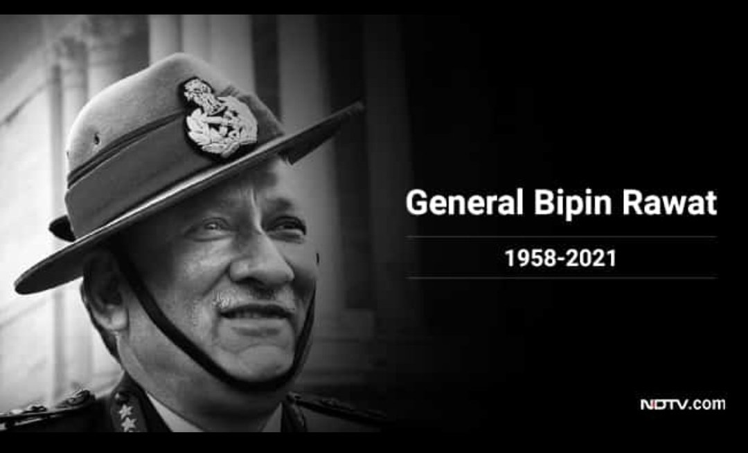 Animesh2905's tweet photo. Shocking news coming in!

Chief of Defence Staff General Bipin Rawat passes away in a helicopter crash in Tamil Nadu’s Coonoor. 

May the departed soul rest in peace. Your contribution to Indian Army will always be remembered. #BipinRawat https://t.co/au01H6Nw1R