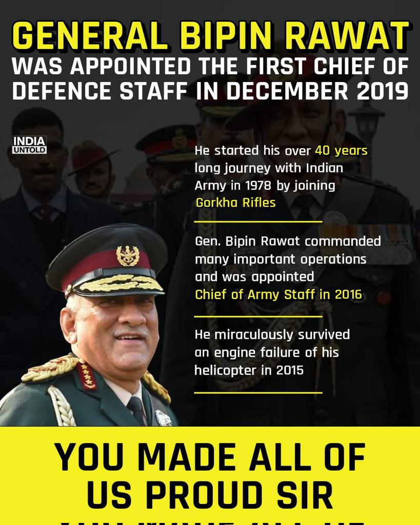 Untoldind's tweet photo. A soldier never dies, his blood makes the grass green for his country. 

Om Shanti #BipinRawat ji https://t.co/jVJ9lXxfDV