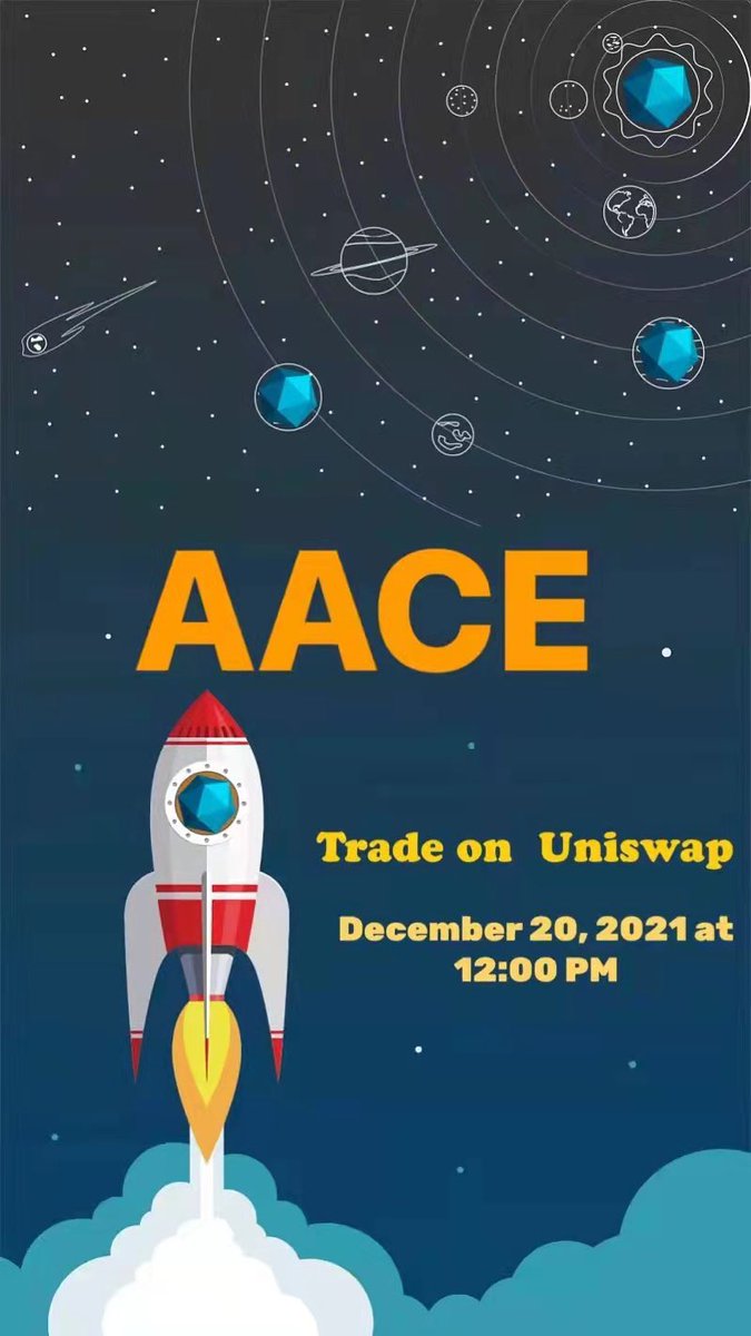 🚀We are thrilled to announce that AACE will be officially listed on uniswap. We believe that it will bring a lot of interesting ecology to the society and greater value for each community.💪