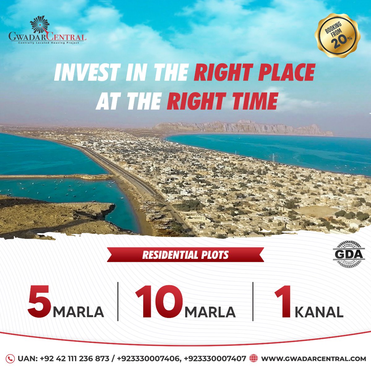 gwadarcentral's tweet photo. Now is the right time to invest in Gwadar. 
Gwadar Central is  GDA approved society situated at an ideal location in Gwadar. 
Get 5, 10 marla &amp; 1 kanal residential plots from as low as 27,500/. 
Call us now at: 
+92 333 0007 406
+92 333 0007 407
#CPEC #Gwadar #cpecmakingprogress https://t.co/xrAE3LIOj4