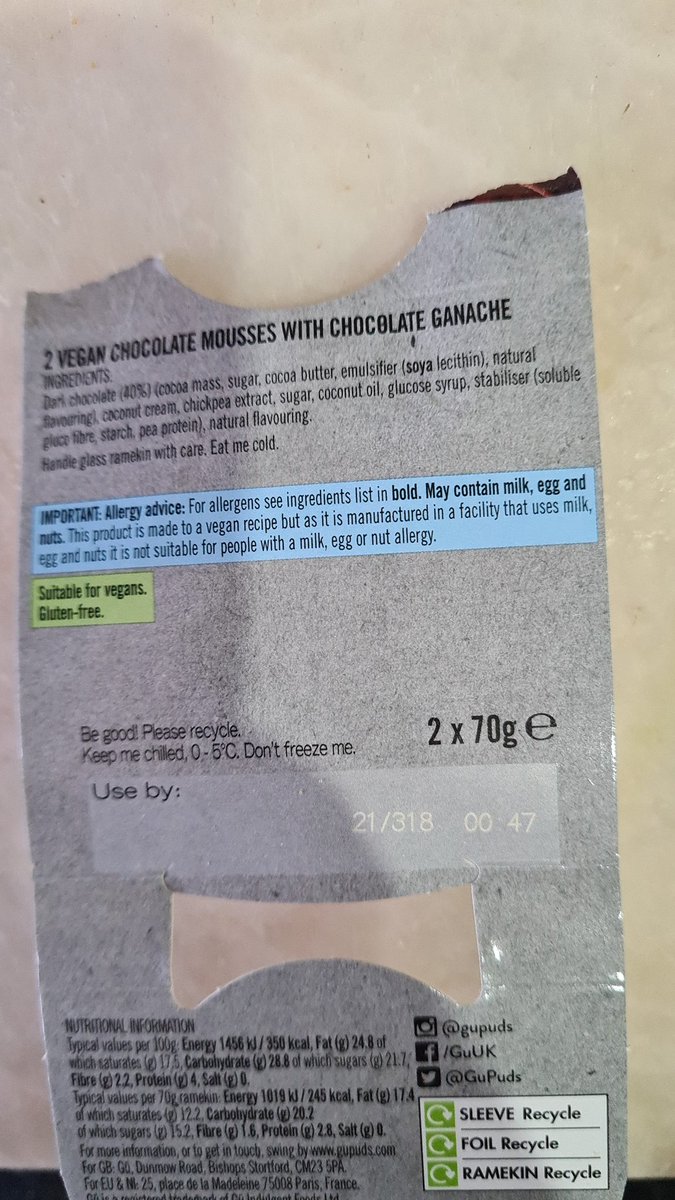 Kym_x_'s tweet photo. @GuPuds can you tell me the expiry date for this batch please? It isn't printed on sleeve or the pots anywhere 🤔🤷‍♀️ https://t.co/fN7ZxNwmKa