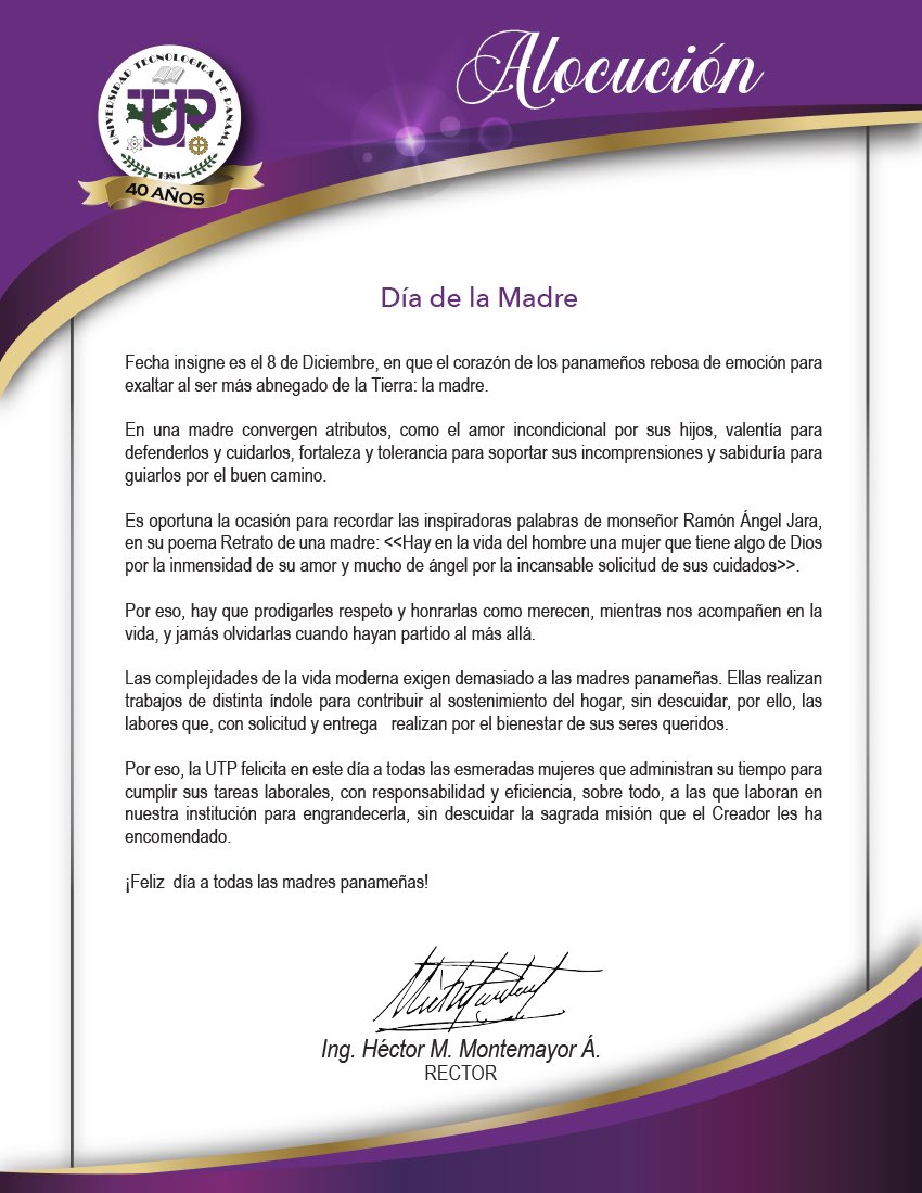 Feliz Día de la Madre.