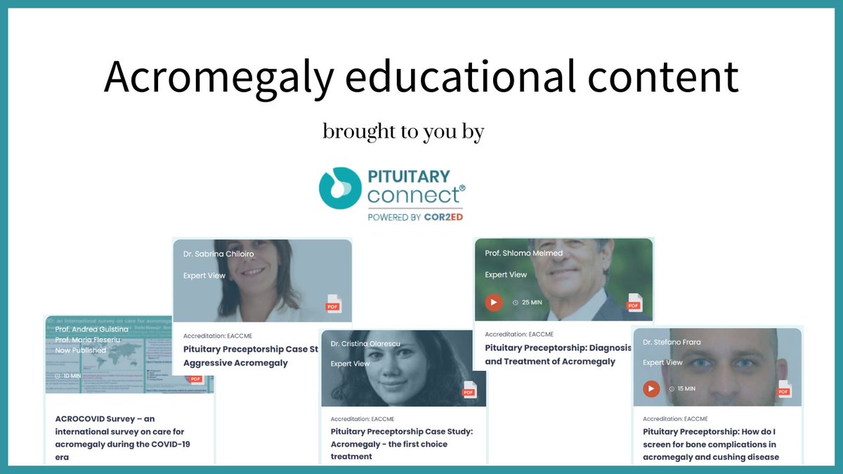 Do you manage pts with #Acromegaly? 
Our educational content covers:

Dx &amp; Tx: ow.ly/8hIa50GXE4l
Impact of Covid-19: ow.ly/BsHo50GXE2Y
Bone complications: ow.ly/SKzV50GXE5L 
Aggressive Acromegaly: ow.ly/OJ7750GXE5M

#MedEd #endocrinology #RareDisease