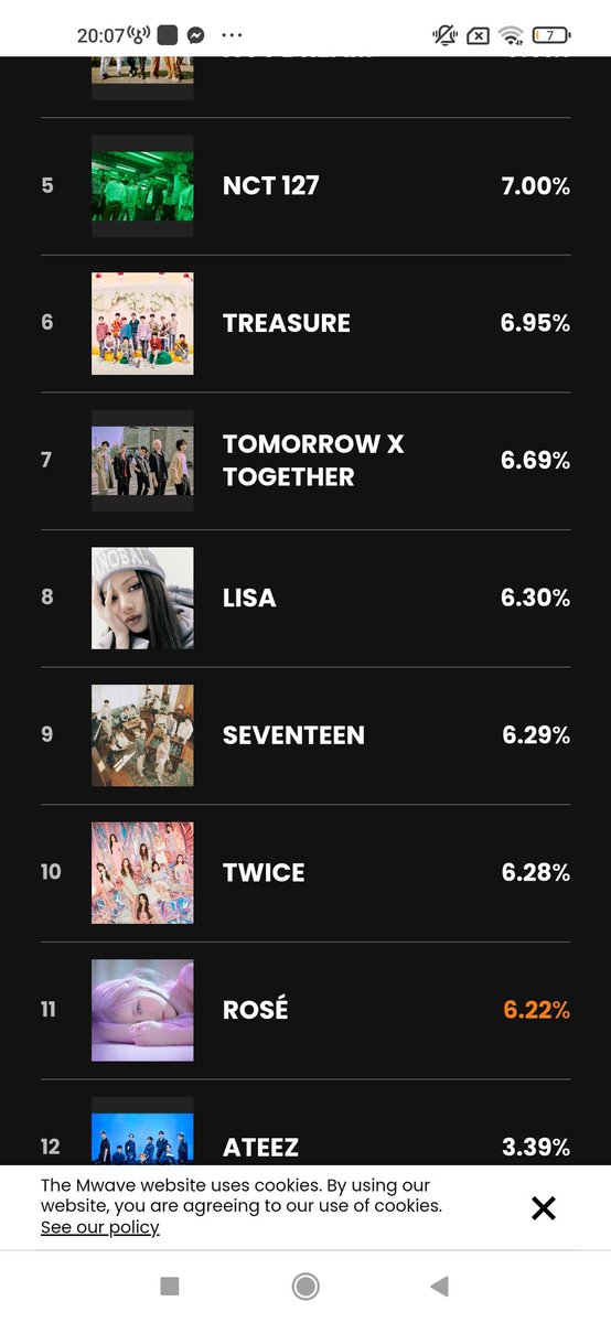 Các bạn Lilies nhớ vote mạnh lên để giữ top 8 để cho chị Rosé lên top cùng nhé
I vote #MAMAVOTE #lisa