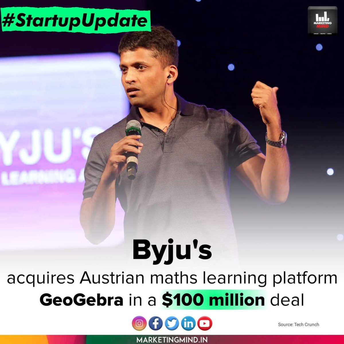 MarketingMind_'s tweet photo. 8 year old GeoGebra operates an interactive and collaborative mathematics learning tool and reaches over 100 million students across more than 195 countries and territories...
#MarketingMind #StartupUpdate #Byjus https://t.co/q9w8oufINI
