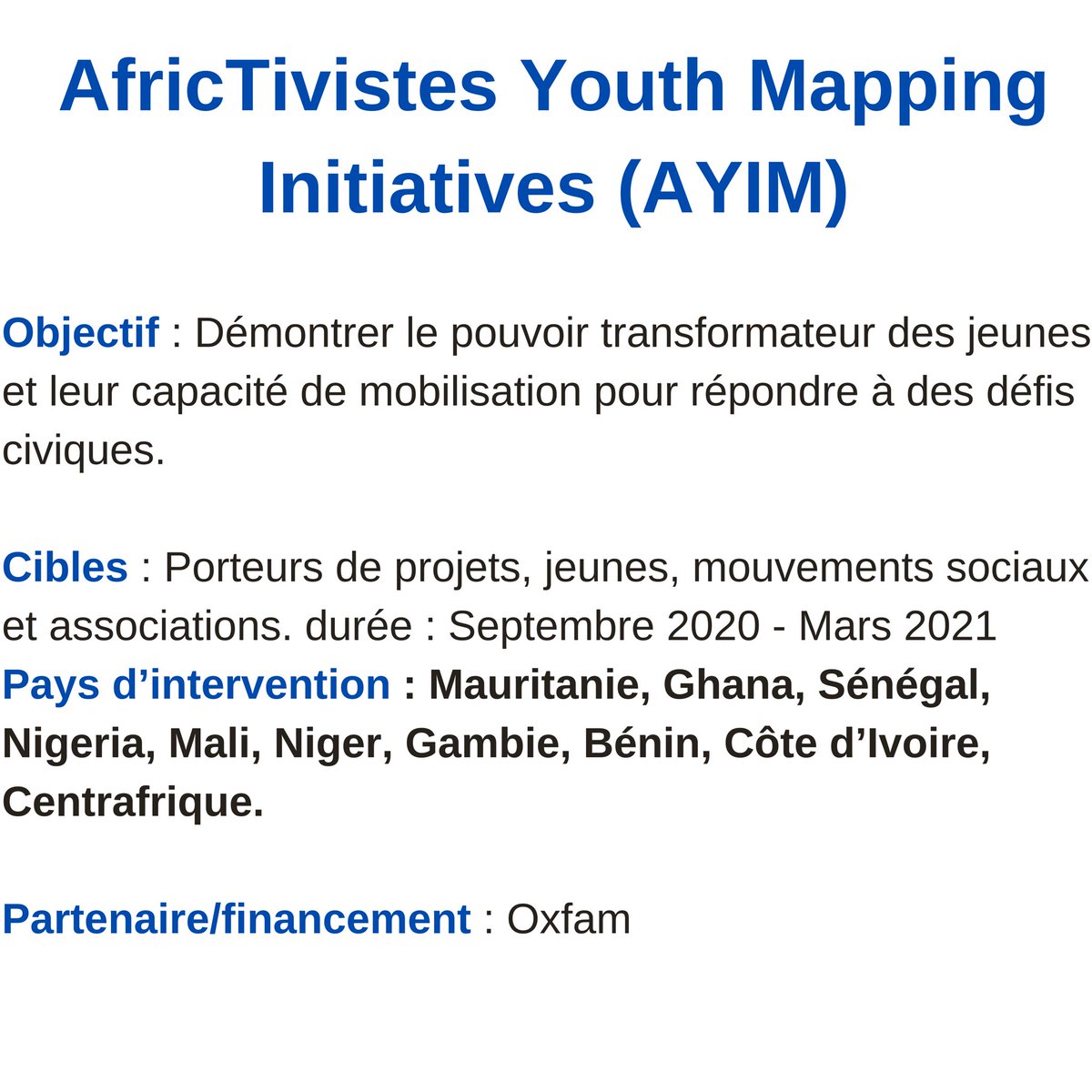 AFRICTIVISTES's tweet photo. #Rapportdactiviteannuelle
#Ayim
À travers AYIM, AfricTivistes a tenu à valoriser la contribution des jeunes à la lutte contre la Covid-19. https://t.co/TTg13o5XQe