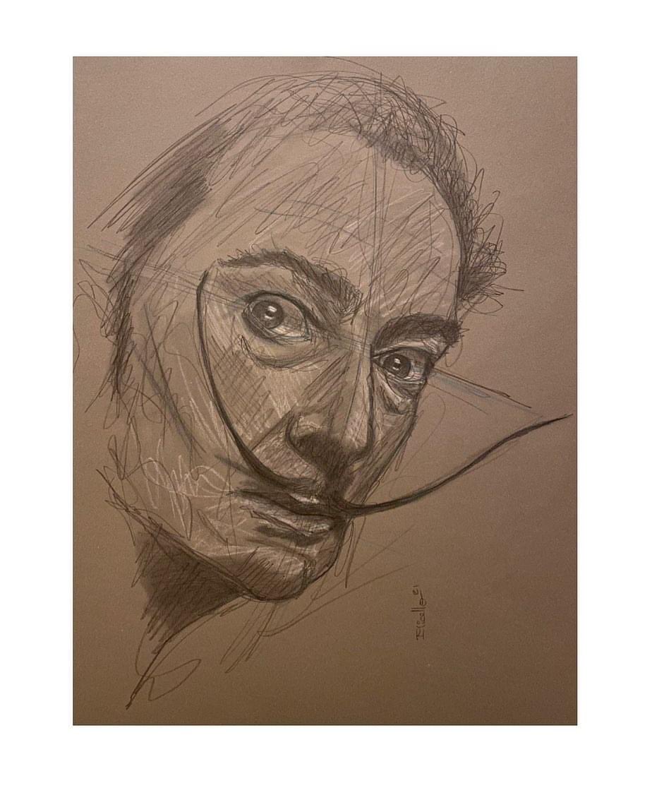 IMicello's tweet photo. Portrait hommage à Dali (peintre, sculpteur…), né à Figueras le 11 mai 1904, et mort dans la même ville, le 23 janvier 1989 #dali #peintre #art #portrait #ritratto #drawing #dessin #papierfabriano #artiste #ivanmicello #micello #micelloart https://t.co/u0Y9KrR2sc