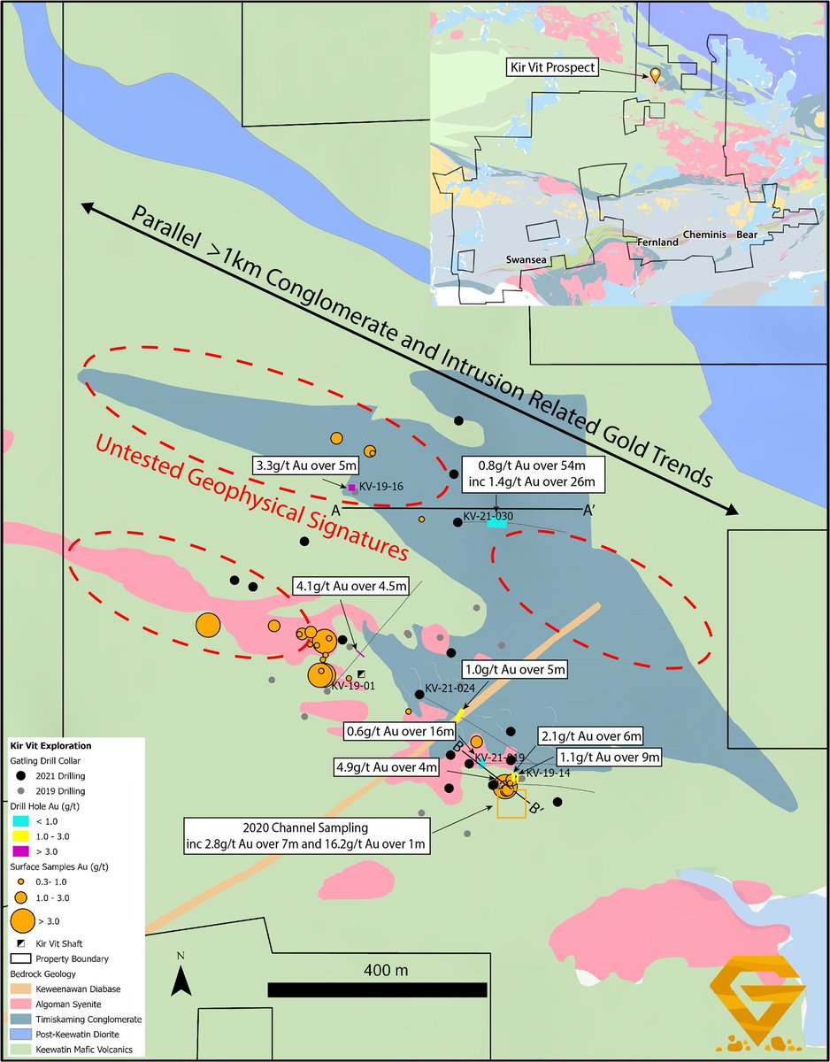 GatlingExplor's tweet photo. We have completed Phase II of drilling at Kir Vit! CEO Jason Billan states "the drill program has completely redefined the gold potential at Kir Vit Prospect at the the Larder Gold Project" <https://t.co/tV9wlStGrb> $GTR.V #goldbug #gold https://t.co/MP17fcAFCx
