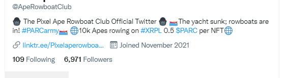 Pixel Ape Rowboat Club (PARC) tweet media