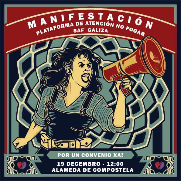 RebelinAluminio's tweet photo. As traballadoras da @SAFGalicia en loita por un convenio o 19 de decembro manifestación polas rúas de Compostela. Apoia a #LoitaObreira, #xuntxsmáisfortes @empleogob @Yolanda_Diaz_ @IgualdadGob @inclusiongob @PSOE @Xunta @BNG_Compostela @PSdeG @PazodeRaxoi https://t.co/35g6m59SGE