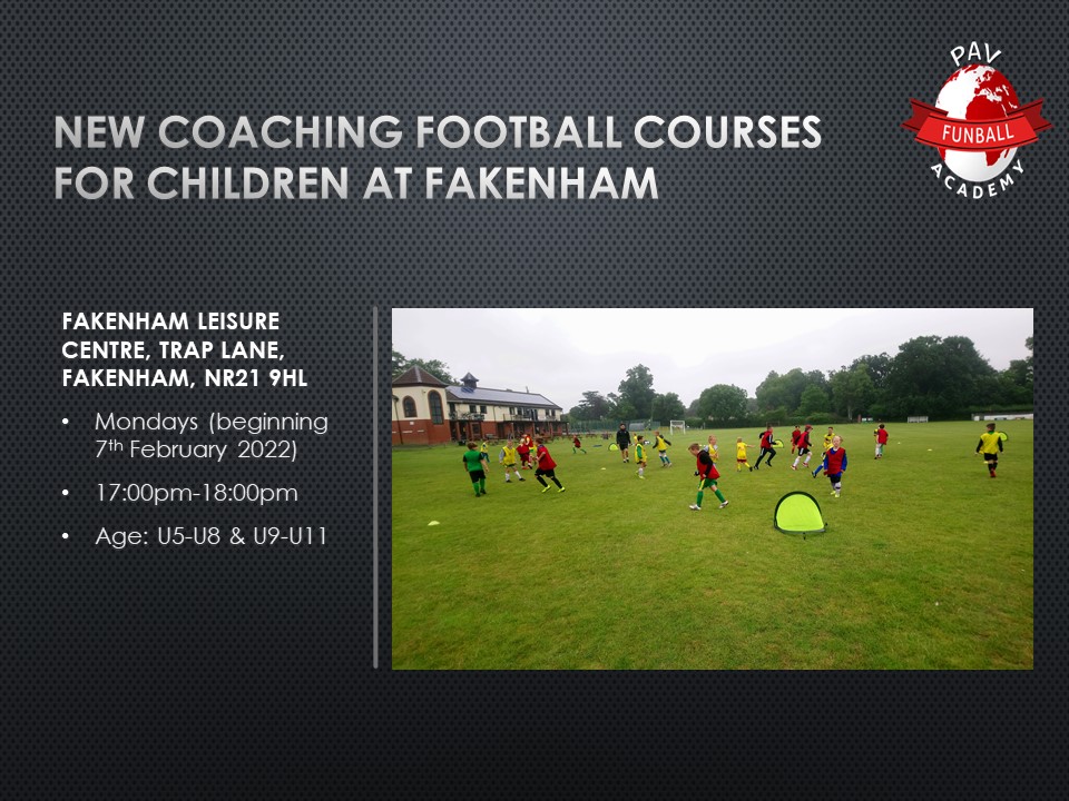 ❗️WOW❗️Well NEW YEAR is just around the corner! We are delighted to launch🆕@Pavfunball ⚽️centre for kids at #Fakenham #norfolk Age: 5-11 Spaces:1⃣6⃣ Start🗓️:Monday 7th February 2022 ⏲️:5-6pm So, if you are Interested then signup now at: bit.ly/3rL13bC