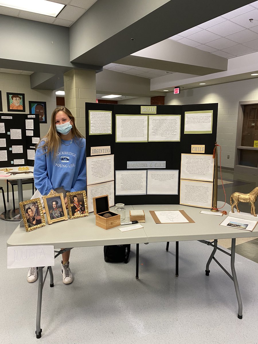 IB junior History students designed museum exhibits to show how two Latin American countries/regions won their independence. Nice work! #IBproud #IB4all <a href="/hhshawks03/">Hanover High School</a>