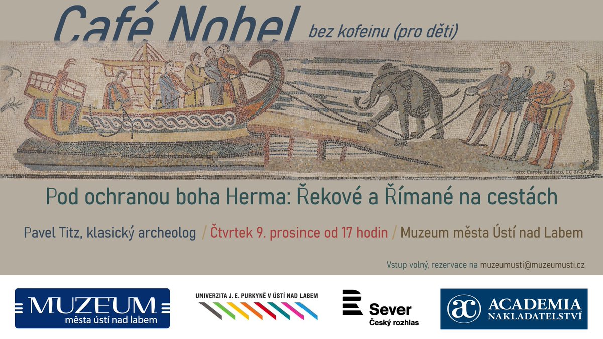 Přednáška z cyklu Café Nobel (bez kofeinu) se koná v kavárně ústeckého muzea již zítra od 17.00! S archeologem PhDr. Pavlem Titzem, Ph.D. z Národního muzea v Praze se vydáme po stopách Héraklových, Perseových i Odysseových.