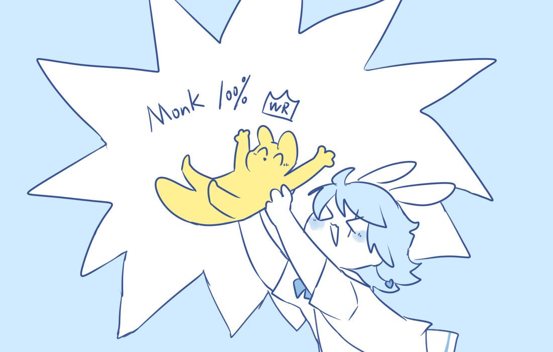 LanSha_Blue's tweet photo. I played The Monk-100%wr today!  I also drew a cover for the video in bilibili, which has been handed over to https://t.co/laXG6gss89 for review.
Here is the video link of bilibili：
 https://t.co/2z1Yrsd5am
#rainworld https://t.co/v0AsJA7XiG