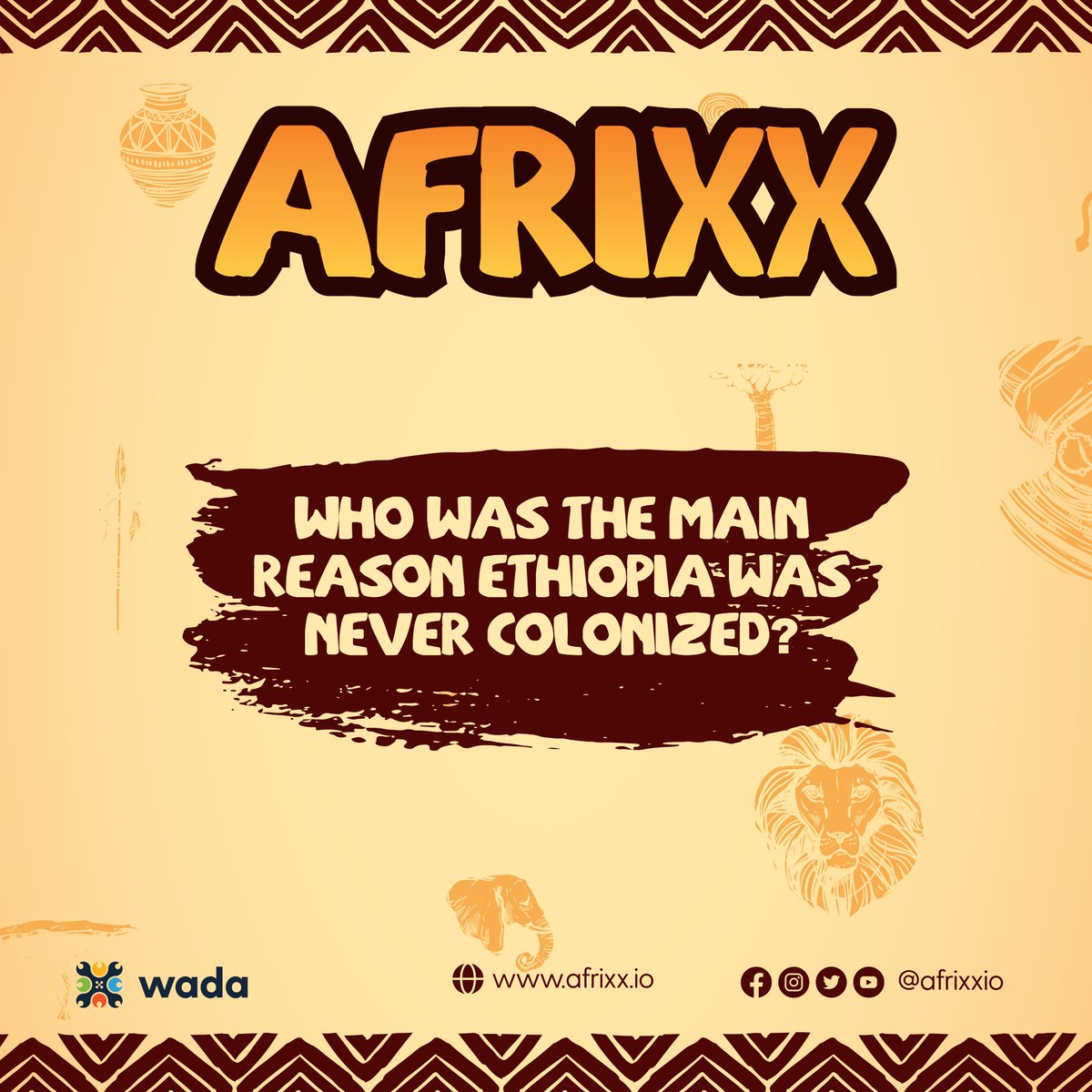 Afrixxio's tweet photo. Hey #AfrixxNation!! Who was the boulder that stood against the storm of colonization for Ethiopia🇪🇹?

There's, of course, a story📜 behind this. One you may well know and if not, you will. GA🌤

#AfrixxNation #Africa🌐 #Art #History #CNFTCommunity #ImmutableHistory https://t.co/jhiybvx2xb