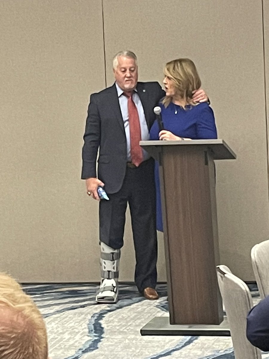 Dr. JT Coopman receives a standing ovation and the first-ever #IASA Legacy Leader Award. Thank you, Dr. Coopman for your years of service to Hoosier students, school leaders, and communities!